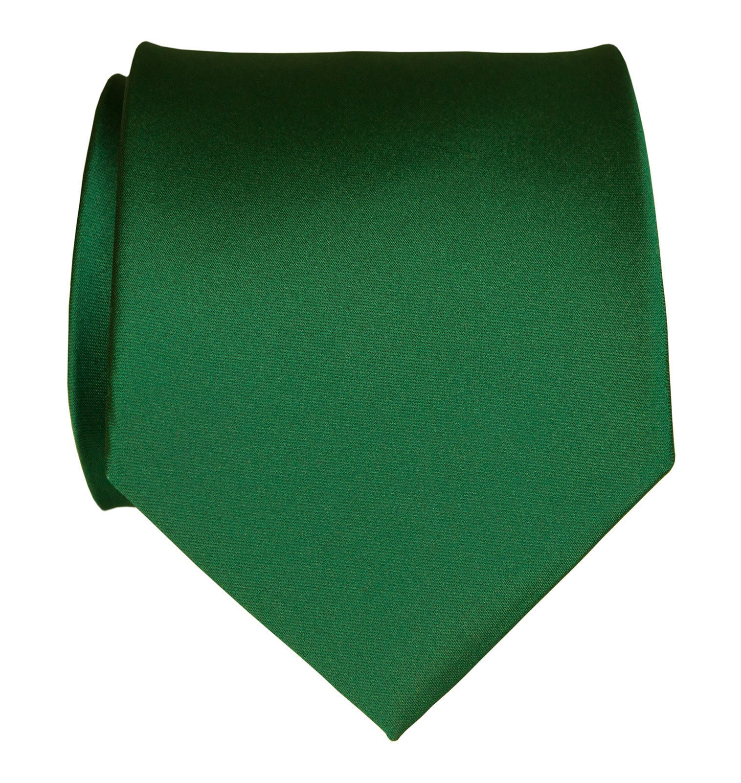 Emerald Green Necktie Dark Green Solid Color Satin Finish Tie No Print