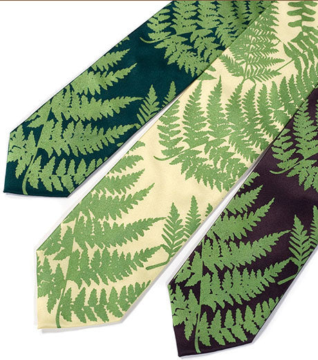 Fern Necktie. Leaf Print Tie, by Cyberoptix Tie Lab