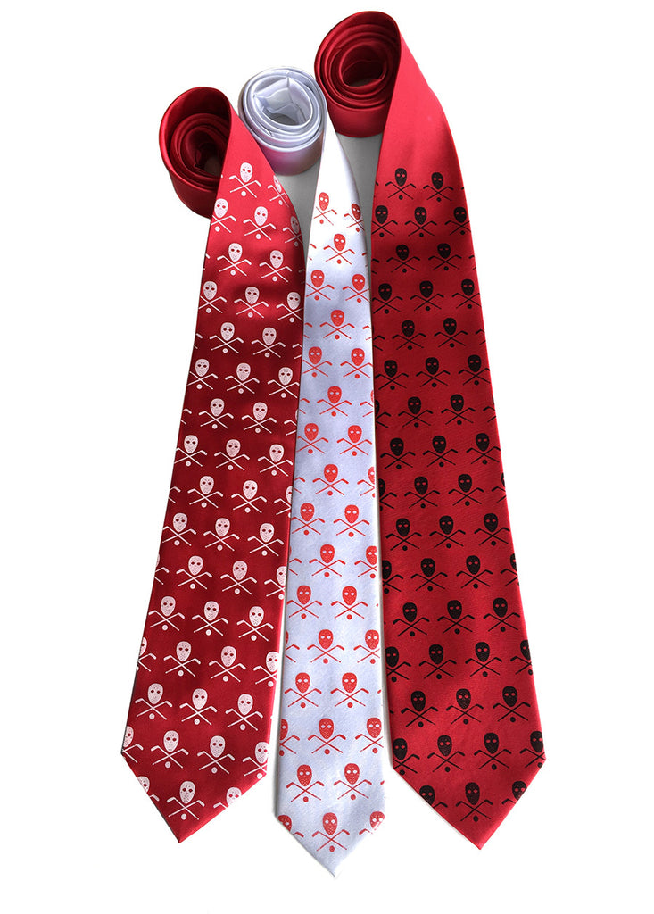 Download Hockey silk necktie. Stick, mask & puck tie by Cyberoptix