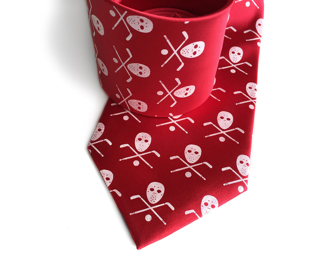 Download Hockey silk necktie. Stick, mask & puck tie by Cyberoptix