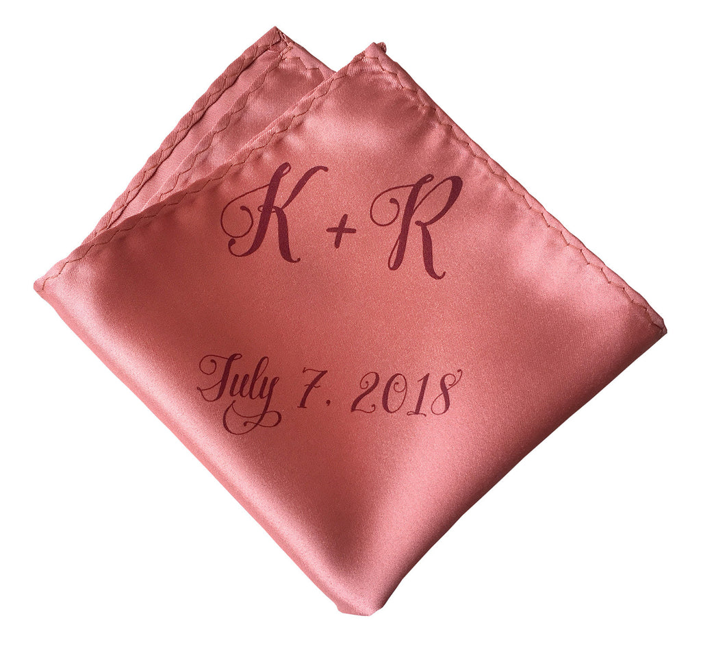 monogrammed linen pocket square