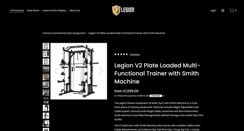 Old Legion Fitness Equipment website