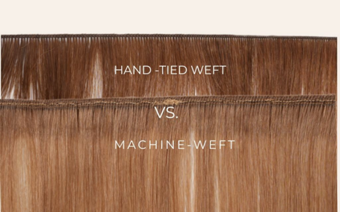 hand-tied vs machine weft