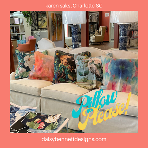 new pillow patterns and design samples on a sofa