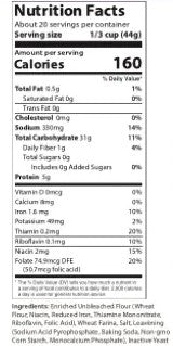 WPPO Artisan Style Pizza Dough Mix Nutrition Facts