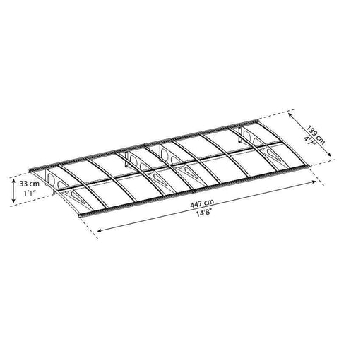 Palram - Canopia Bordeaux Awning 15x5 Dimensions