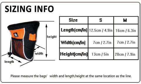 pet treat bag size information