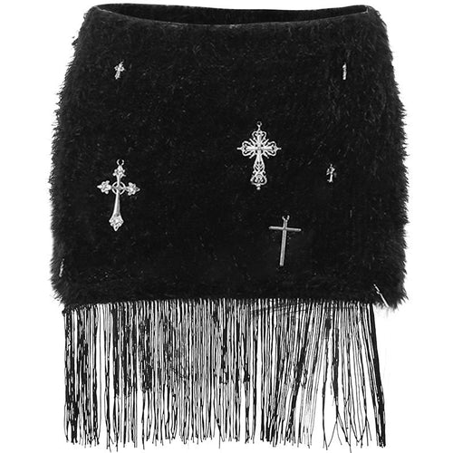 Most Sacred Fuzzy Cross Charm Pants – CloudNine Fash Boutique