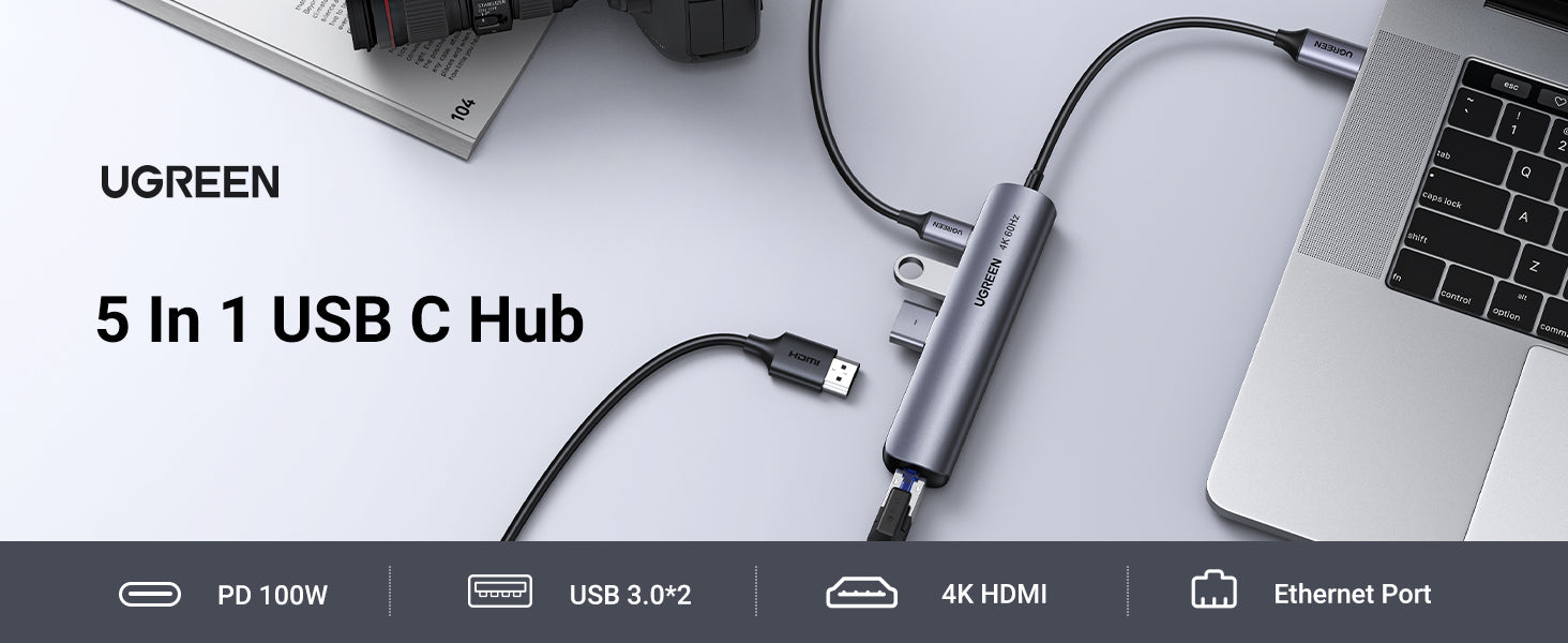 5 in 1 USB C Hub