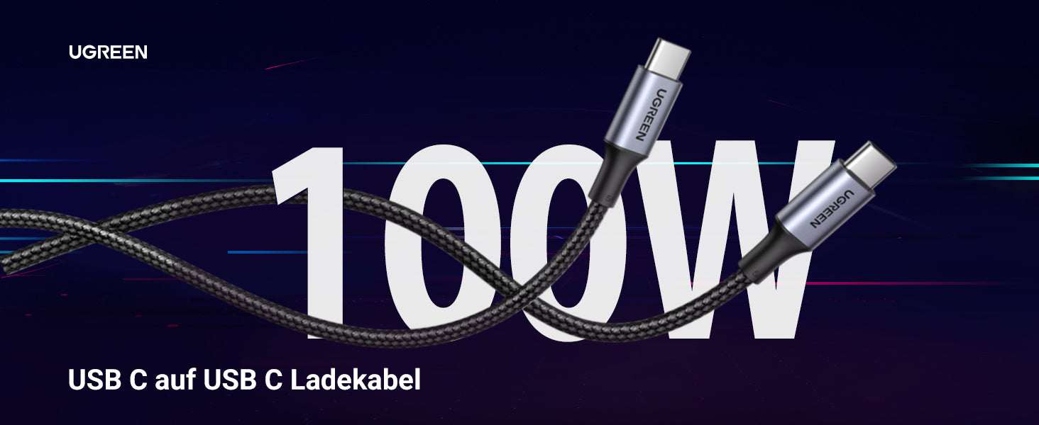 UGREEN 100W USB C auf USB C Kabel 2 Stück PD3.0 Ladekabel 5A/20V