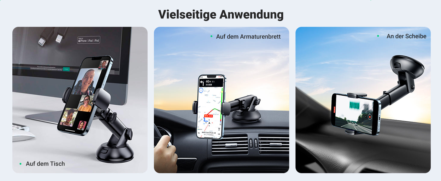 iPhone Saugnapfhalterung hält bombenfest im Auto - xMount@Car&Home