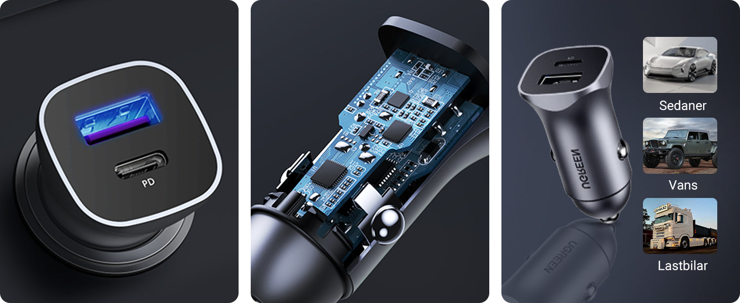 USB Auto KFZ Zigarettenanzünder Ladegerät mini Adapter 12V weiß – Elexus  Products