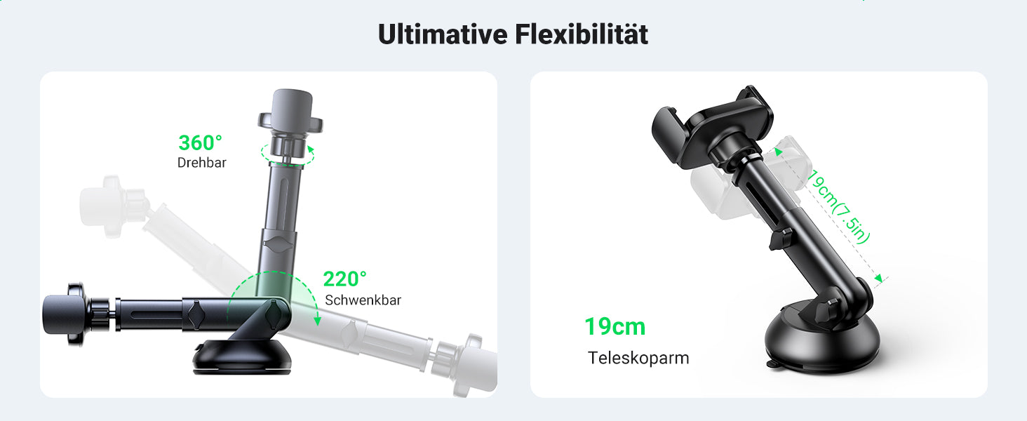 UGREEN Handyhalterung Auto Saugnapf 360° Kfz Handy Halterung