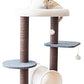 PetPals Cat Tree Cat Tower for Activity with Tunnel and Toy Ball, Gray, 18-inch L * 15-inch W * 29-in H