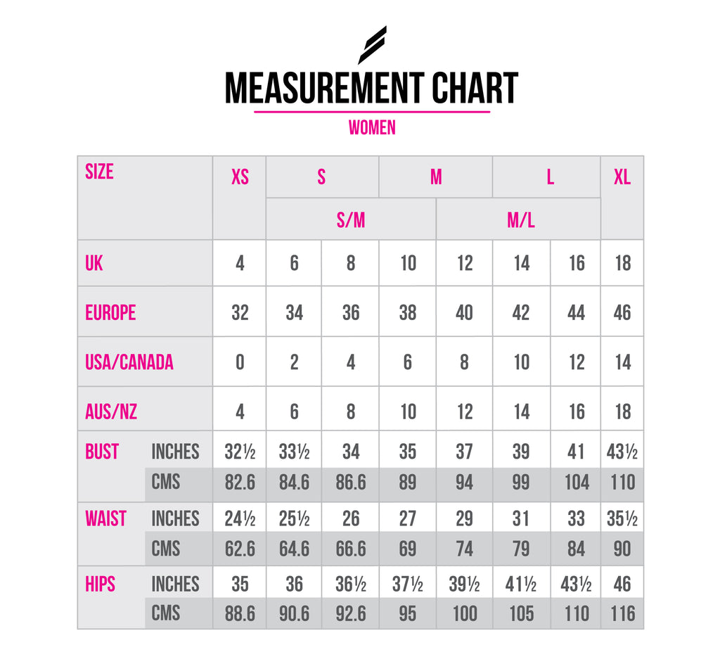 Ladies Body Size Chart