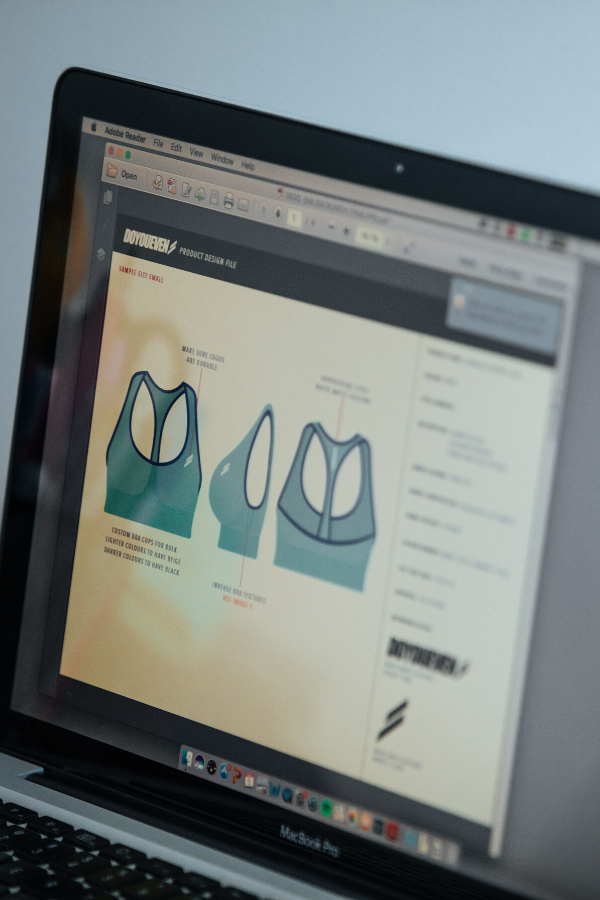 Fashion Illustration Design Files on Laptop Screen DYE Scrunch