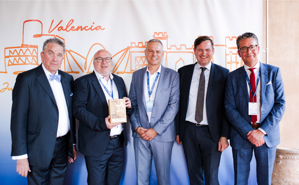 Supplier of the Year Small Domestic Appliances: Goup SEB. From left to right, Hans Carpels, Jörg Diehl, Stéphane Bonny and John Olsen.