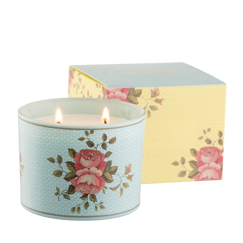 Aynsley Archive Rose Double Wick Candle - Belleek Pottery product image