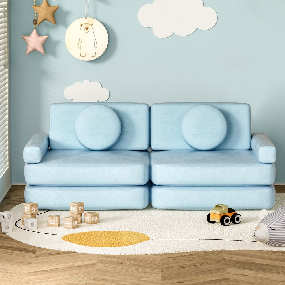 Blue modular kids sofa bed