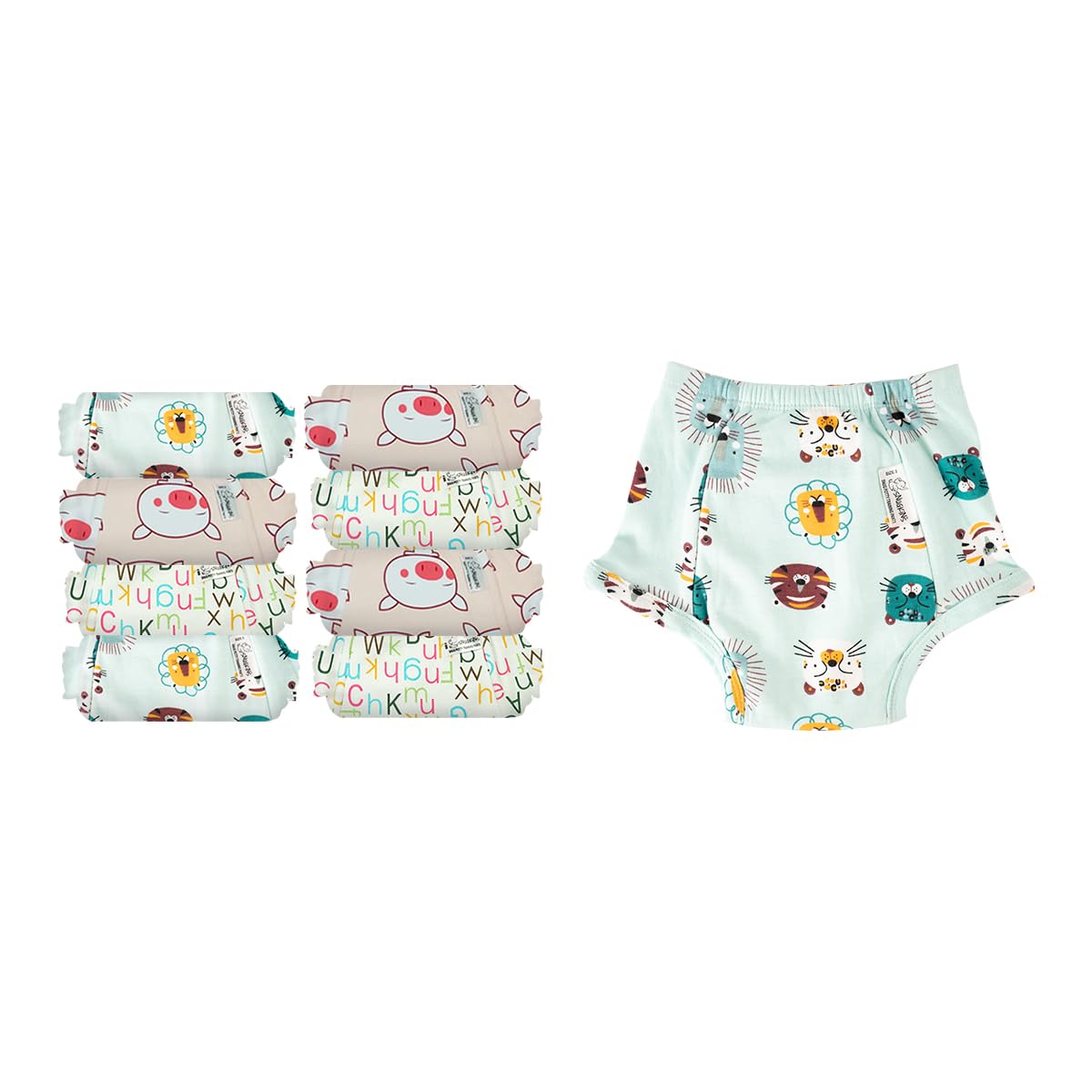 Snugkins - Snug Potty Training Pull-up Pants for Babies/ Toddlers/Kids.  Reusable Potty Training Underwear for Girls and Boys. 100% Cotton. (Size 1,  Fits 1 - 2 years) - Pack of 2 - Kindergarten Tales