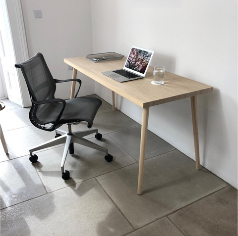 wooden desk space