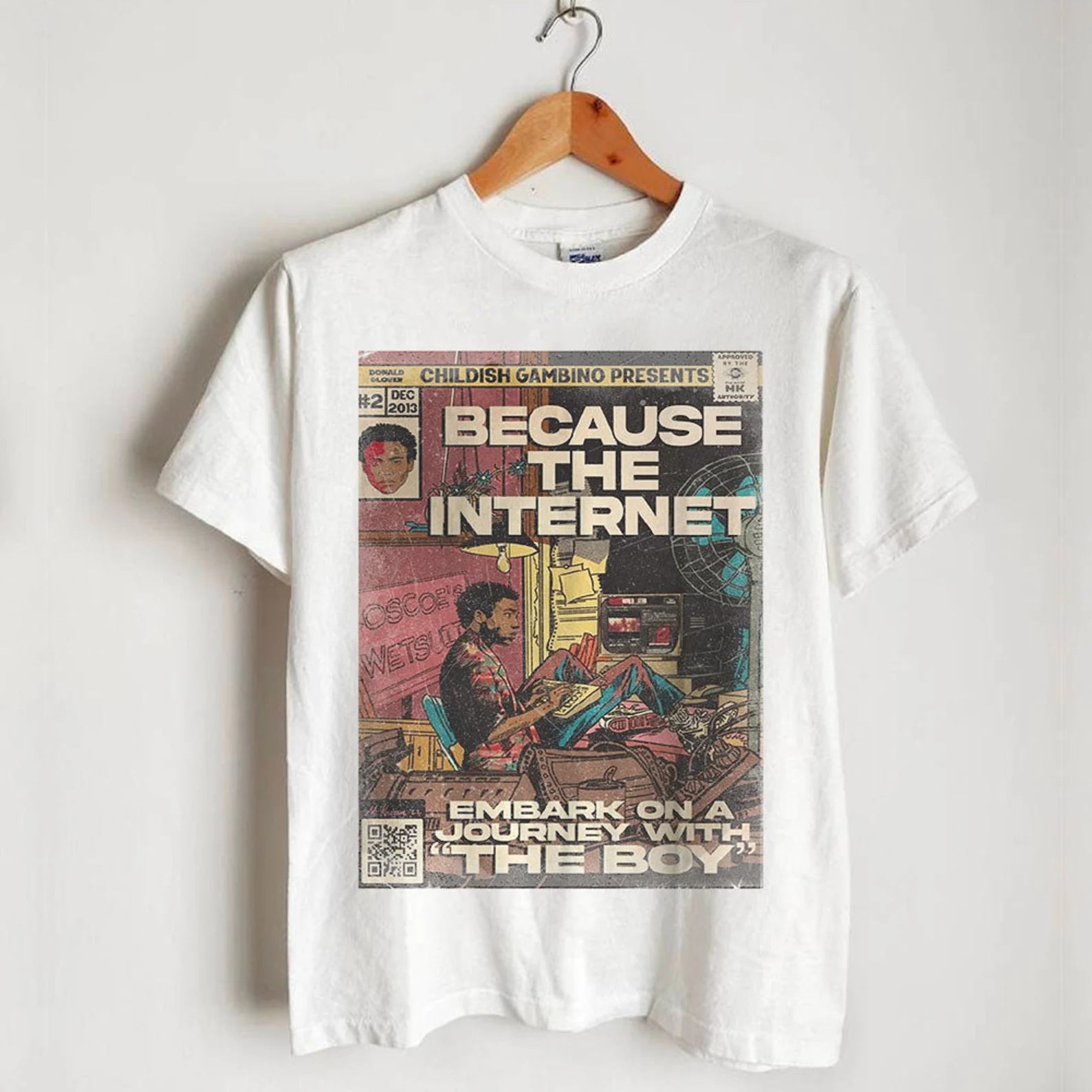 Childish Gambino- Because The Internet Shirt Vintage Hip Hop 90s Retro Graphic Tee - Vintage Bootleg