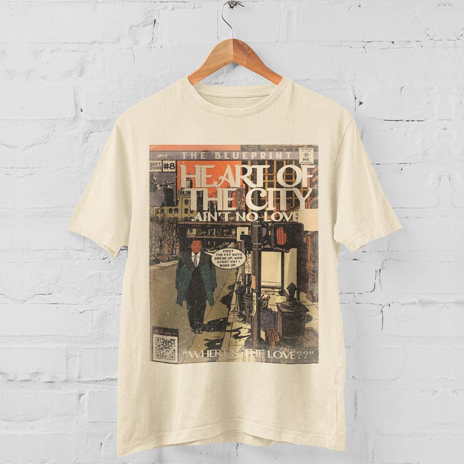 Jay z Heart Of The City Shirt Vintage Hip Hop 90s Retro Graphic Tee - Vintage Bootleg