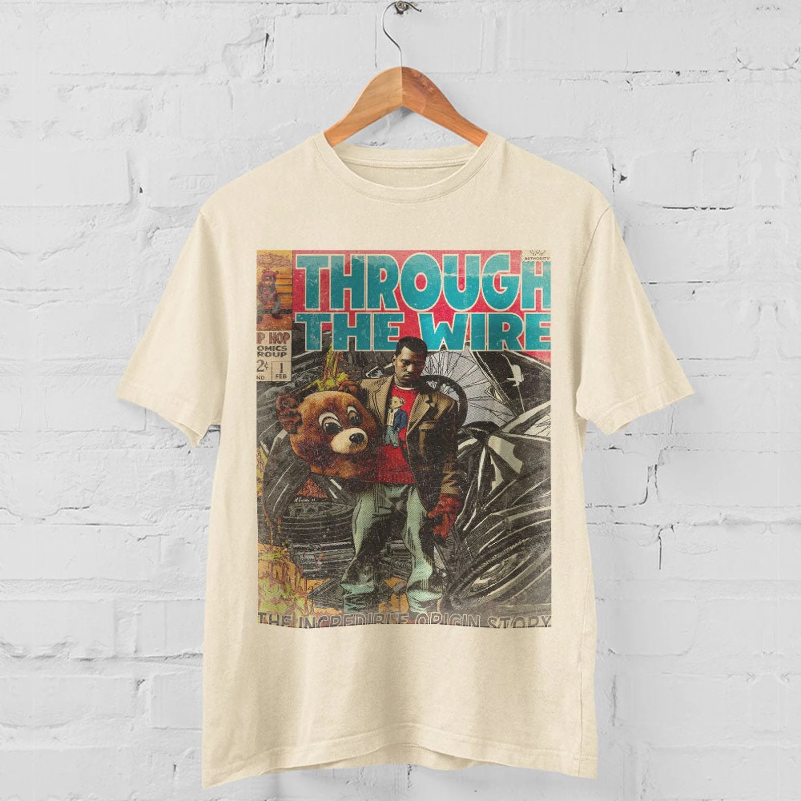 Kanye West - Through The Wire Shirt Vintage Hip Hop 90s Retro Graphic Tee - Vintage Bootleg