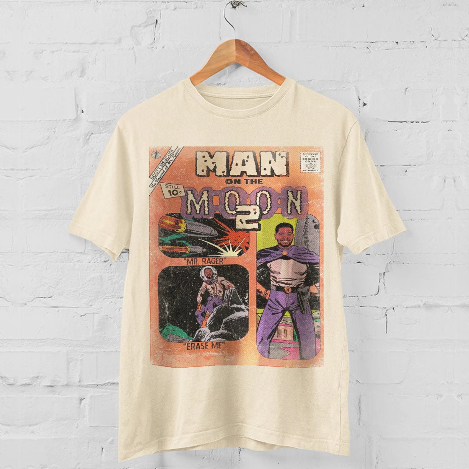 Man on the Moon 2 Kid Cudi Shirt Vintage Hip Hop 90s Retro Graphic Tee - Vintage Bootleg