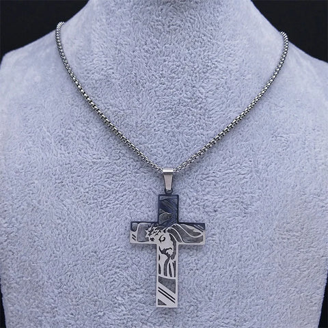 collier croix homme femme couronne epines materiau