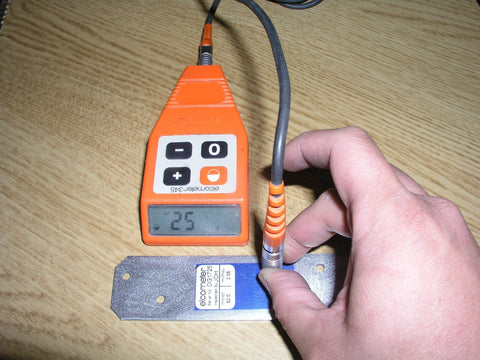 Using a non-destructive coating thickness gauge