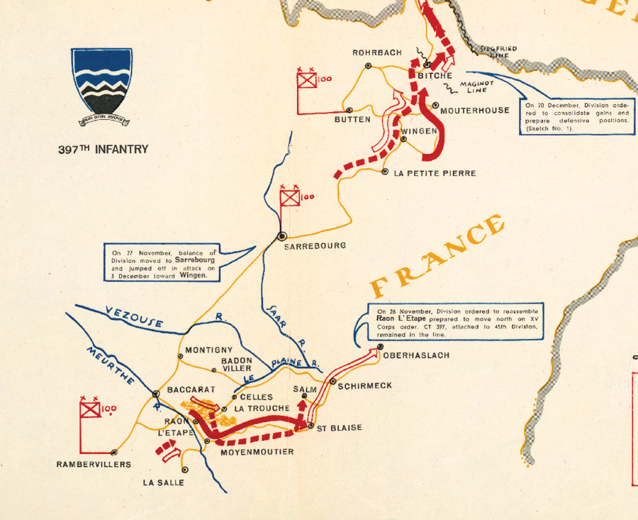 100th Infantry Division Campaign Map – HistoryShots InfoArt