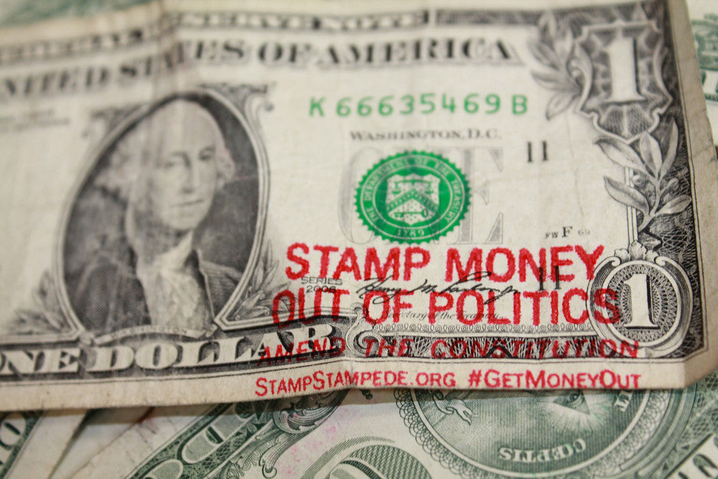 Stamp Money Out of Politics - Pre-inked Desk Stamp  Stamp Stampede 20