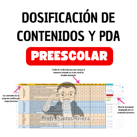 Dosificación de contenidos y PDA para preescolar