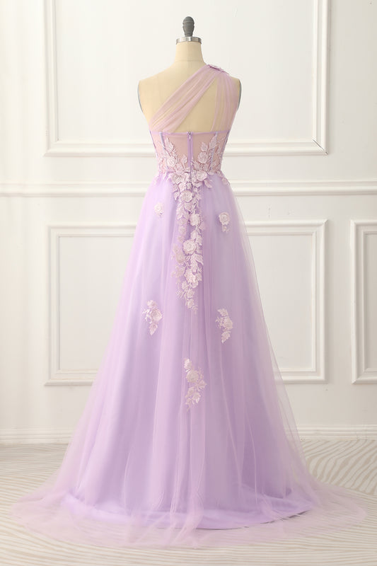 Strapless Lace Applique Prom Dresses with Corset Back Mermaid Evening Dress  22167 - Lavender / Custom Size