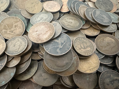 Old British copper coins