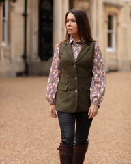 Women's green tweed waistcoat