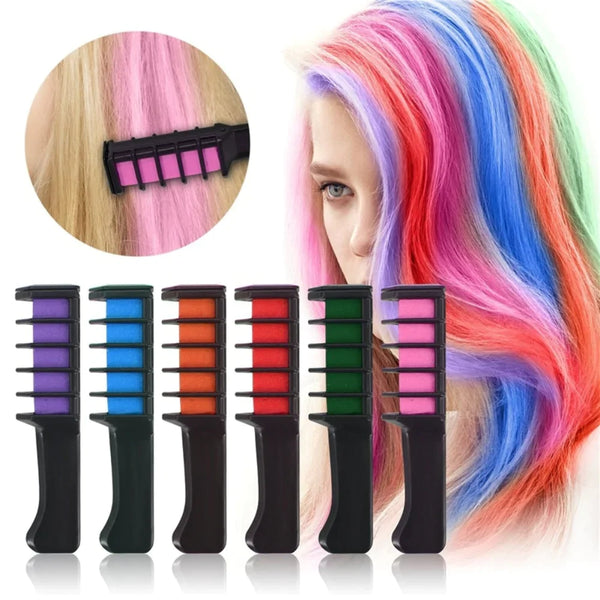 Kalolary Temporary Hair Chalk for Girl 10 Colors Washable Color Hair Comb  Rainbow Hair Dye Chalk