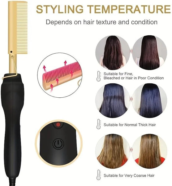 Electric Hair Straightening & Curling Comb | The Stuff Box