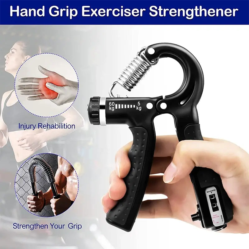 Counted Hand Grip Strengthener: Adjustable Resistance 10-130lbs for Athletes and Musicians