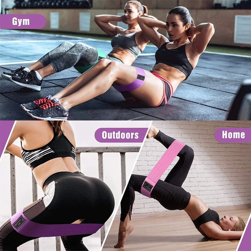 Fabric Resistance Bands Set for Yoga, Pilates & Glutes Workouts - The Stuff Box