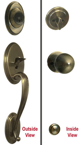 Antique Brass Door Handles Closet Lockset Cheap Discount