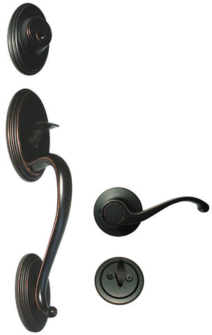 Dark Oil Rubbed Bronze Front Door Entry Handle Set For Thick Door Style 835dbr