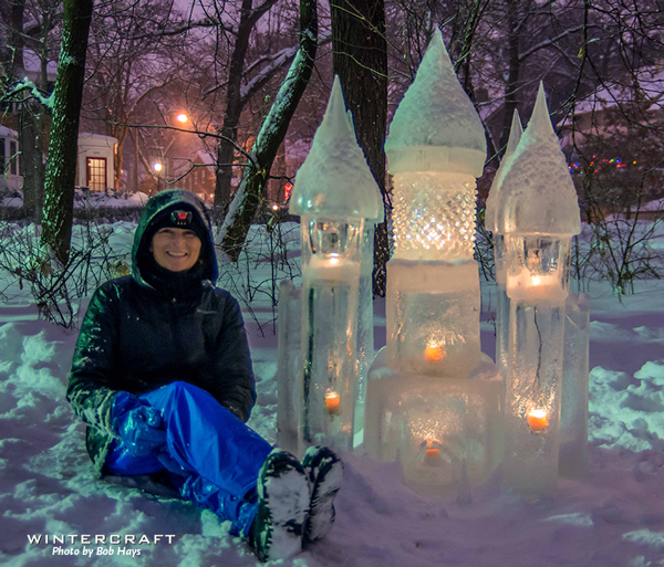 Jen with Ice Wrangler Ice Castle 2018 Middlemoon Creekwalk Wintercraft