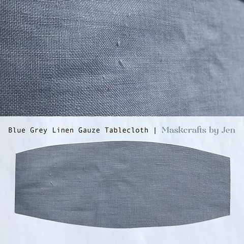 Blue Grey Linen Gauze Tablecloth