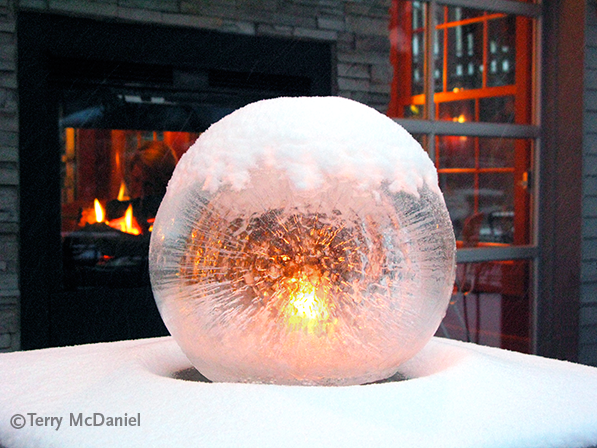 Light up a Globe Ice Lantern with LED lights! - Wintercraft