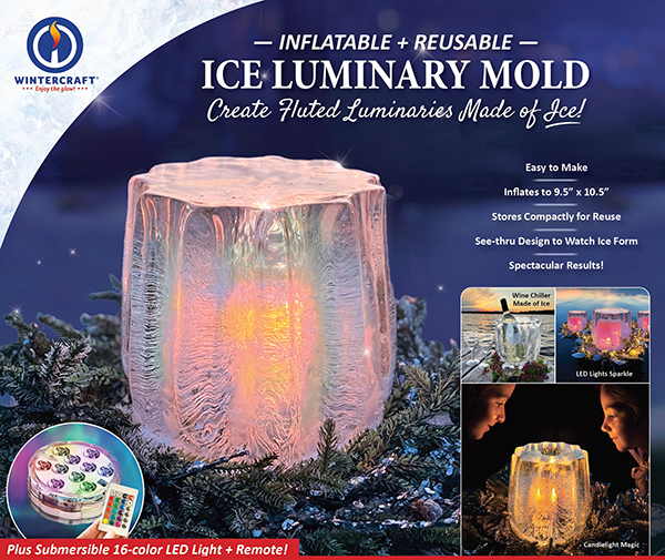 New Wintercraft Fluted Ice Luminary Mold that is INFLATABLE and REUSABLE!