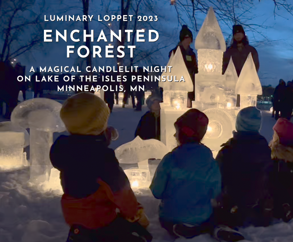 The 2023 Luminary Loppet's Enchanted Forest Ice Castle by The Ice Wrangler, Jennifer Shea Hedberg