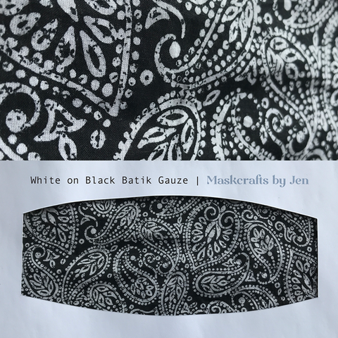 White on Black Batik Gauze