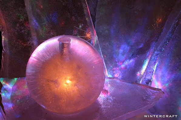 Wintercraft Globe Ice Lantern Lit with LED projected lights
